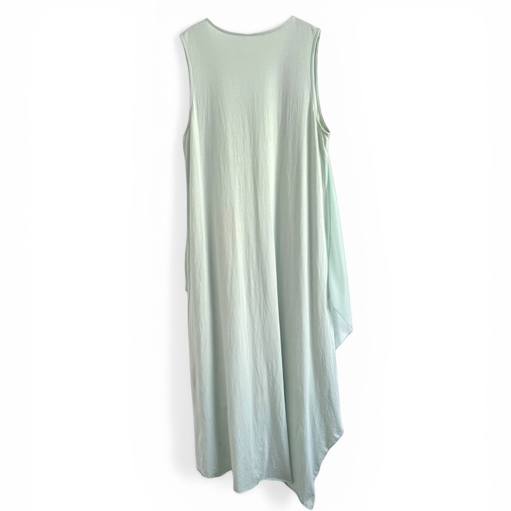 Soft Surroundings Amalfi sleeveless sea mist green jersey-knit chiffon dress M - Picture 4 of 4